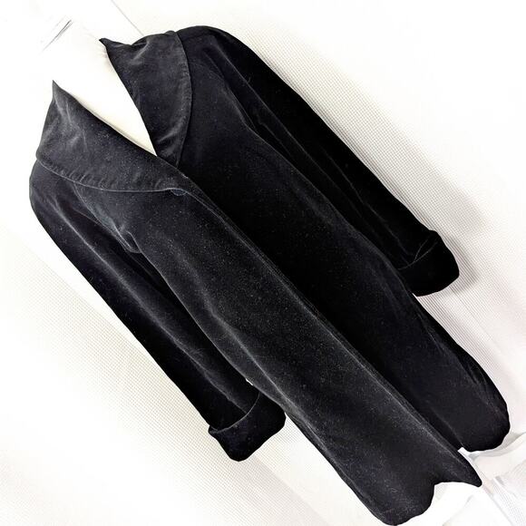 PRESTON & YORK! LUXE, ELEGANT BLACK VELVET, 100% COTTON CLOAK, JACKET! SZ S - Picture 11 of 11